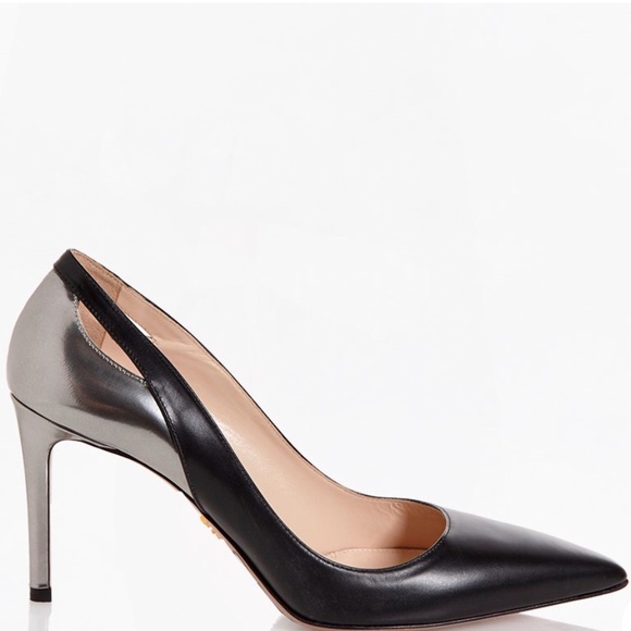 Prada Shoes - Prada black & metallic pumps